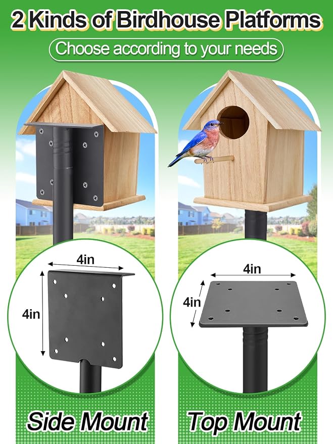 95 Inch Bird Feeder Pole with Squirrel Baffle - Adjustable Height Bird House Feeding Station Stand with Heavy Duty 5-Prong Anchor Shepherds Hook Hanger for Outdoor Garden Birds Watching
