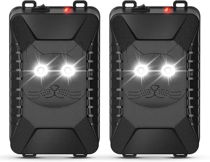 Upgraded Rodent Repellent for Car Engines Ultrasonic Mouse Deterrent for Rat Mice Squirrels Battery Operated Car Rodent Repellent Under Hood Rat Deterrent for Attic Barn Garage Indoor Outdoor,2 Pack