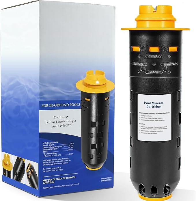 Pool Mineral Cartridge W28000 W28001 W28002 Replacement for Nature2 Duoclear 25 35 for Zodiac DuoClear Fusion, Fusion Soft, Vision Pro System Inground Above Ground, Black