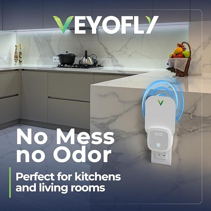 VEYOFLY Fly Catcher Indoor, Fly Trap, (4 Device + 6 Refills) Fruit Fly Traps for Indoors, Gnat Traps for House Indoor, Bug Killer, Fly Trap, Plug in Light Flying Insect Trap
