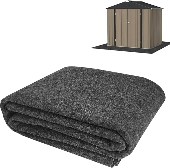 YEXEXINM 8x6.2 FT Outdoor Storage Shed Mat-Waterproof Dustproof Outdoor Carport Mat- Backing Prevents Liquid Penetration，Anti-Slip Patio Furniture Floor Mat for Protect Storage Shed Floor，Grey