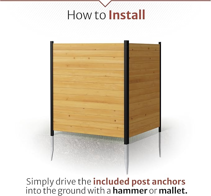 42in H x 38in W (2 Panels) No Dig Enclo Richmond Cedar Wood Privacy Screen, Ideal Outdoor Privacy Wall, Pool Equipment Enclosure, Trash Can Enclosures, Air Conditioner Fence, EC18008