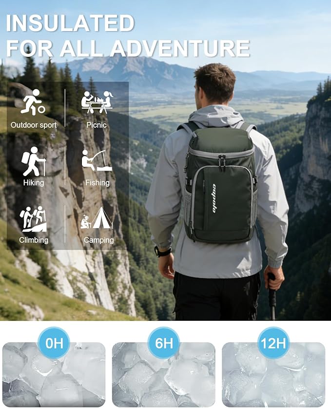 Capolo Cooler Backpack Insulated Waterproof for Women Men,36/45 Cans Lunch Backpack Coolers Leak Proof Soft Cooler Bag Ice Chest for Camping Beach