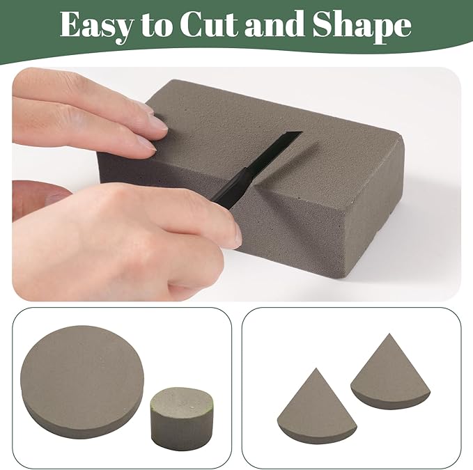 30 Pack Floral Foam Blocks for Fresh and Artificial Flowers – Grey Wet Foam for Flower Arrangements, Florist Foam for Centerpieces, Bouquets, Crafts, DIY Cutting (Grey)