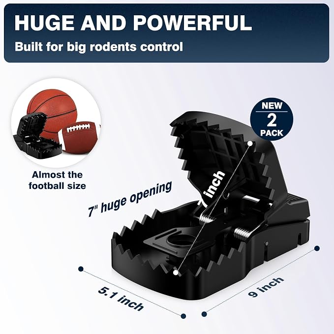 Unstoppable Extra Large Squirrel Huge Rat Traps | 2 Pack | Reusable Outdoor Escape Proof Squirrel Traps that Dispatch Instantly | Simple, Sturdy and Reliable
