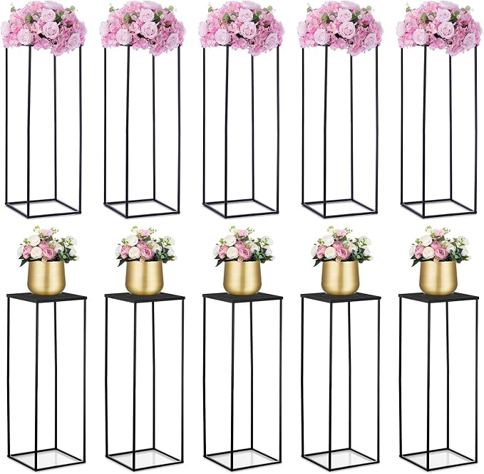 Nuptio Black Vases - 10pcs, 31.5" Tall for Wedding & Party Centerpieces