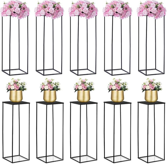 Nuptio Black Vases - 10pcs, 31.5" Tall for Wedding & Party Centerpieces
