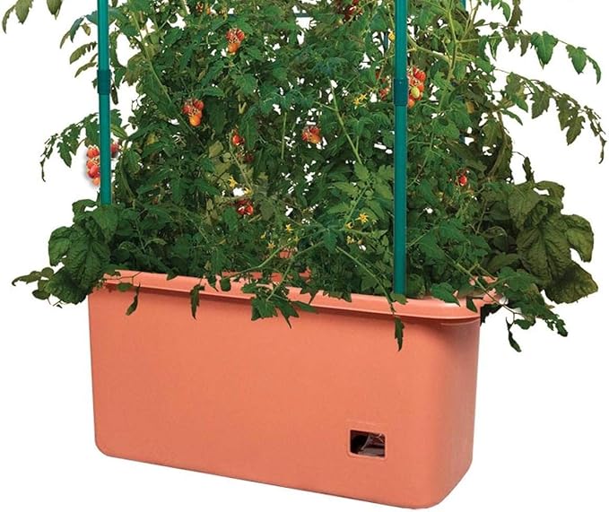 Hydrofarm GCTR 10 Gal Tomato Garden Planting Grow System with 4 Foot Trellis Tower on Wheels for Indoor/Outdoor Climbing Vines, Flowers, and Gardens