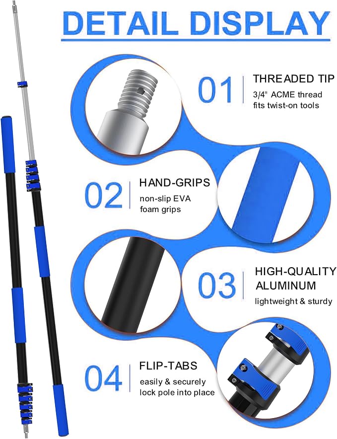 AgiiMan 28 Reach Fruit Picker with Telescopic Extension Pole and 20L Bucket, 5 to 20 FT Fruit Picker Pole Lightweight and Sturdy Aluminum Telescopic Pole, Easy to Assemble Fruit Picking Basket