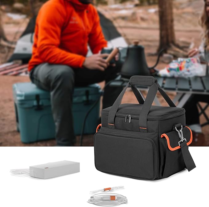 Trunab Carrying Case Compatible with ECOFLOW River/River 2/River Pro, Storage Bag with Waterproof Bottom and Front Pockets for Charging Cable and Accessories