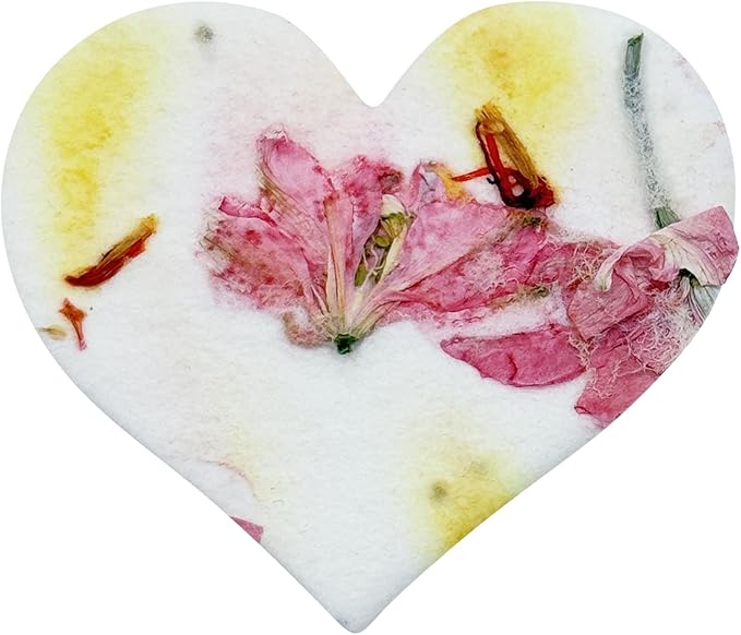 50pcs Small Pink & Yellow Heart Seed Paper – Writable & Plantable Wildflower, Mom's Gift for Mother’s Day, Use for Wedding, Baby Shower, Heart Party Favors & Easter Decorations