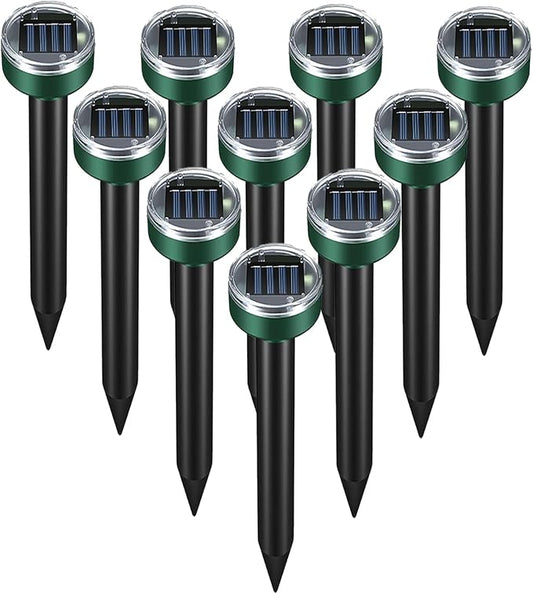 Squirrel Repellent Mole Repellent 10 Pack Solar Powered Sanke Gopher Deer Repellent Chaser Mole Deterrent Sonic Spikes Repellent Ultrasonic Pest Control Outdoor Keep Moles Out of Yard Lawn