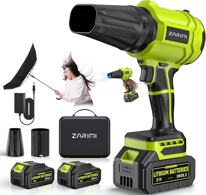 YUQUESEN Cordless Leaf Blower, 980,000 RPM Handheld Leaf Blower with 2 X 4.0Ah Batteries & Charger, Lightweight Leaf Blowers for Patio Cleaning, Lawn Care, Leaves, Dust - Light Green