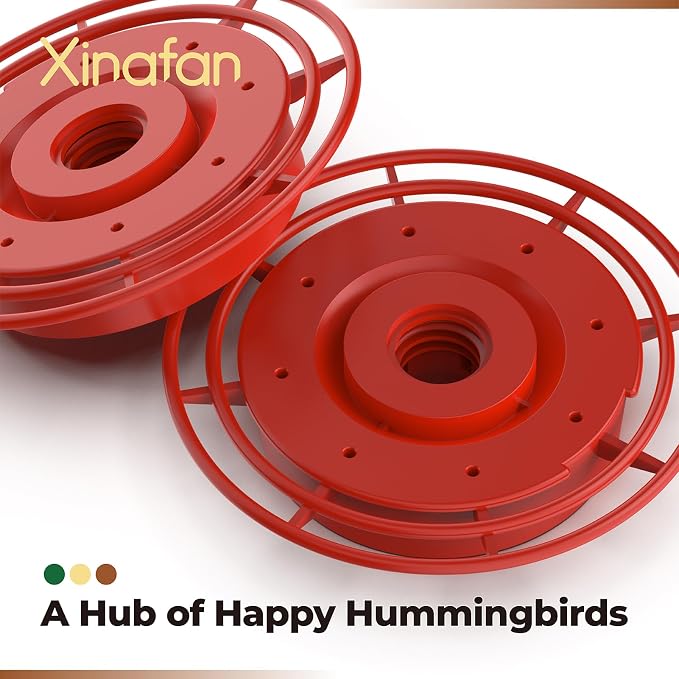 Hummingbird Feeder Replacement Base Compatible with Best-1 Hummingbird Feeders Replacement Bottom Plastic Outdoors Feeder Bottom 8-Port Water Feeder Parts, 2 Pack
