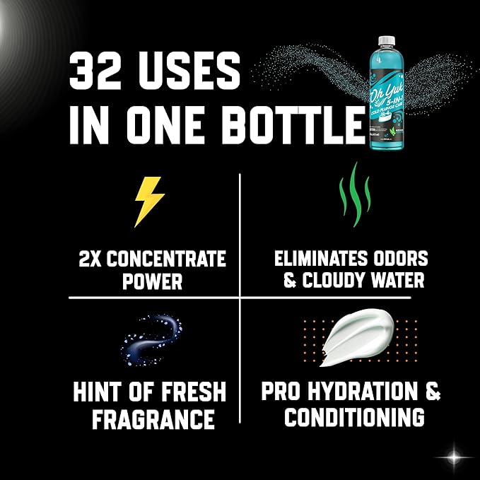 Oh Yuk 5-in-1 Cold Plunge Water Treatment – Cleaner, Clarifier, Conditioner, Combats Odors, Deodorizes – Premium Cold Tub & Ice Bath Care – Works with All Cold Plunges with Filter Systems – 32 Uses
