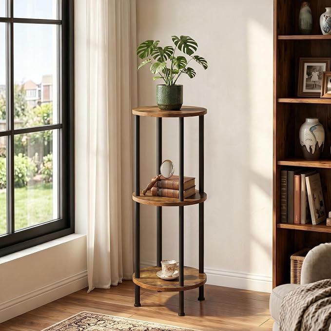 HOOBRO Plant Stand Indoor with Grow Lights, 47.2" Tall Metal Plant Shelf and Plant Stand Indoor, 3 Tier 35.2" Tall Corner Plant Shelf Bundle, BB09DHJ01-BF13HJ01