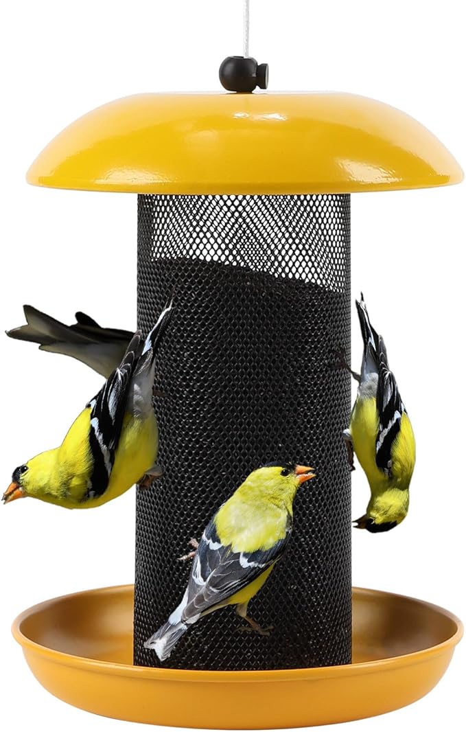 Finch Feeders for Outside, Finch Feeder for Nyjer/Thistle Seed, 2.5 lbs Seed Capacity