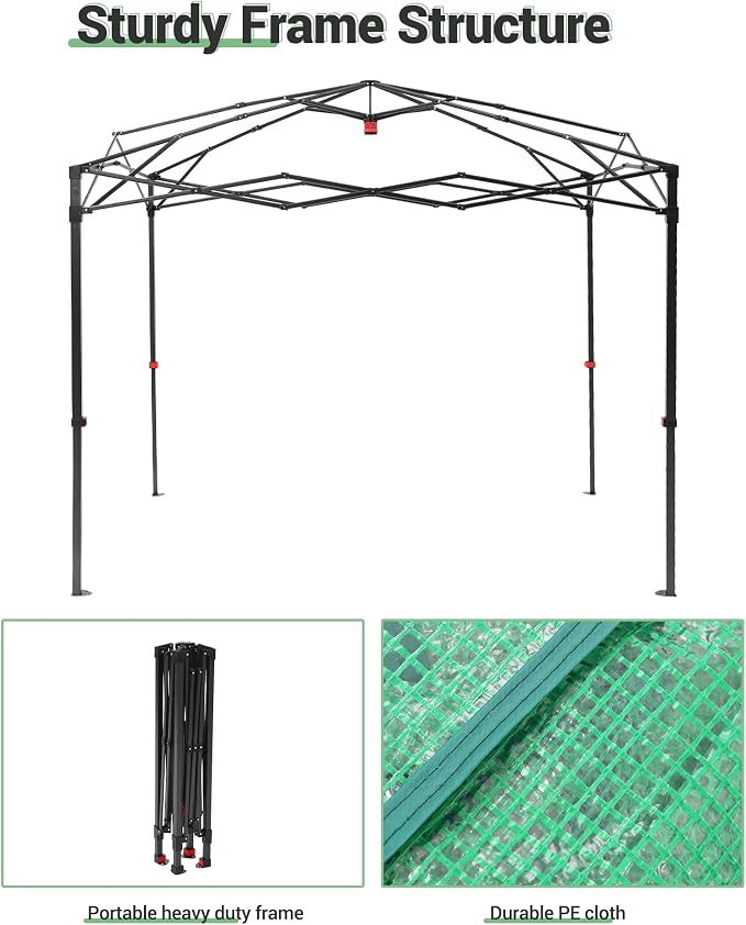 Hipicute Pop Up Greenhouse 8x6 FT,Portable Walk-in Indoor Outdoor Greenhouse for Garden Patio Backyard,Zippered Doors and Window,PE Cover,96x72 inch