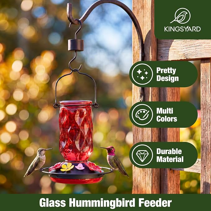 Kingsyard Hummingbird Feeders for Outdoors Hanging + Kingsyard Hummingbird Feeders for Outdoors Hanging