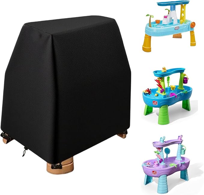Kids Water Table cover suitable for Rain Showers Splash Pond Water Table (Black, 41"Lx25"Wx33"H)