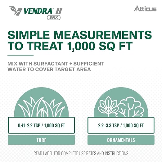 Atticus Vendra II SRX Herbicide (4 oz) - 24.5% Fluazifop – Grass Weed Killer Selective Control Bermudagrass, Barnyardgrass, Crabgrass, Foxtail, Goosegrass and More in Lawn and Landscapes