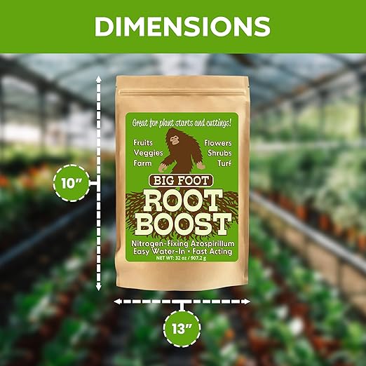 Big Foot Probiotic Root Boost Water Soluble Powder For Established Plants and Transplants - GROW ROOT SIZE, Increase Nitrogen, Grow New Plants from Cuttings, Pea Inoculant - 32 Ounces