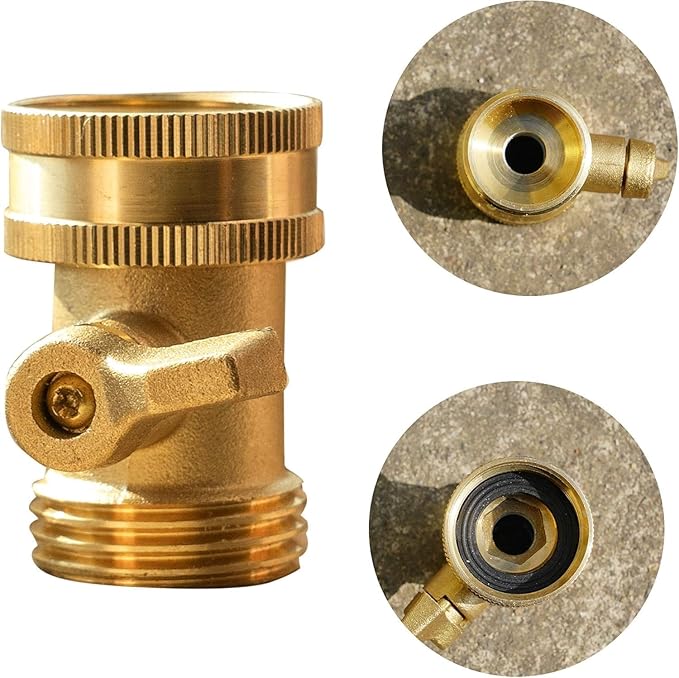 Xiny Tool Brass Garden Hose Shut Off Valve, 4 Pack Heavy Duty 3/4 Inch Solid Brass Garden Hose Shut Off Valve with 4 Extra Rubber Washers