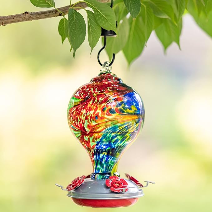 Muse Garden 32OZ Humming Bird Feeder Ant Moat,Gifts for Bird Lover,Gardening Backyard Decor Hummingbird Nectar Capacity,Nebula | Muse Garden 32OZ Humming Bird Feeder Ant Moat,Gifts for Bird Lover,Gardening Backyard Decor Hummingbird Nectar