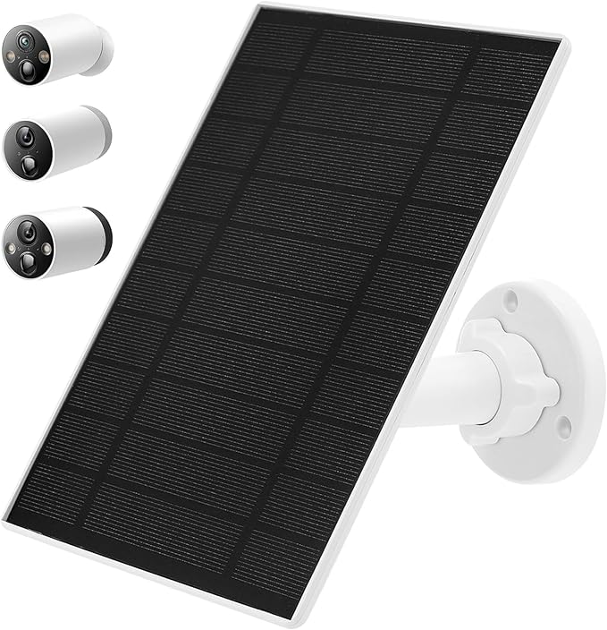 Solar Panel Compatible with TP-Link Tapo MagCam C425, Tapo C420 and Tapo C400, Micro USB Charging Plug, IP65 Waterproof, 6W5V