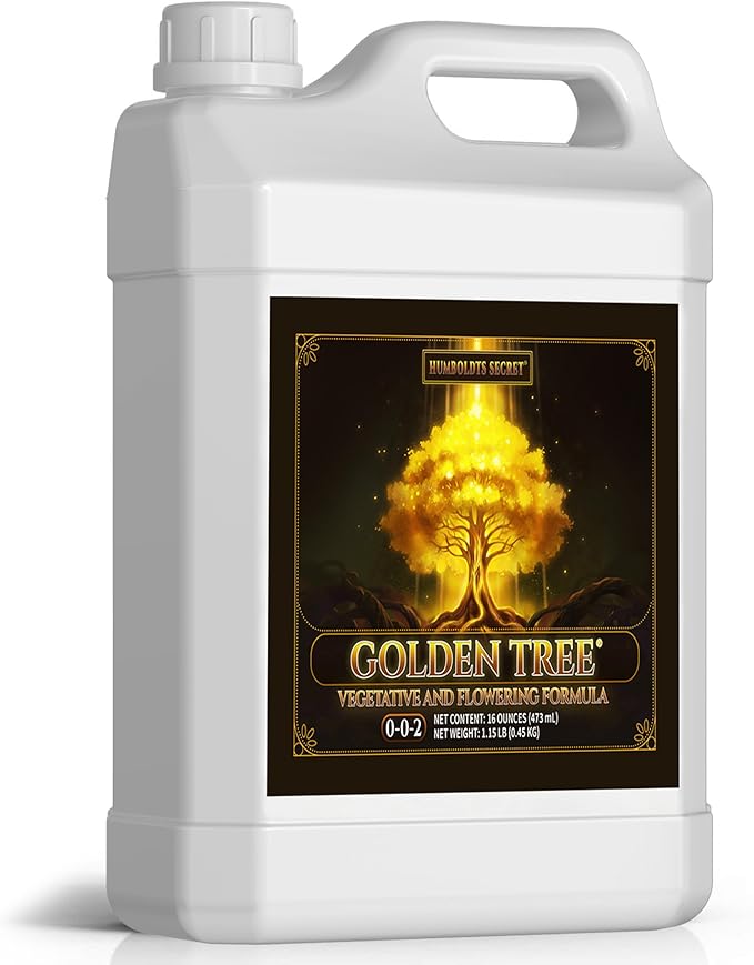 Humboldts Secret Golden Tree Liquid Plant Food | Enhances Growth Indoors or Outdoors | All-in-One Plant Nutrients for Vegetables, Trees, Flowers, Fruits, Roses, Lawns, Tomatoes | 16 Ounce