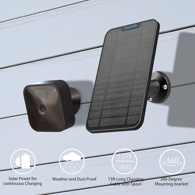 4W Solar Panel Charging Compatible with Blink 3rd Gen/XT/XT2/4th Gen Camera,with 13.1ft Waterproof Charging Cable, IP65 Weatherproof,Includes Secure Wall Mount(3-Pack)