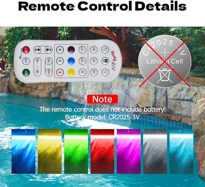 Pamopamo Pond Waterfall Spillway, APP Control Multi-Color LED Light Outdoor Pool Fountain, Acrylic Water Spillway Koi Fountains Kit for Garden Patio Swimming Pool Decoration - 23.6"x7.8"x3.9"