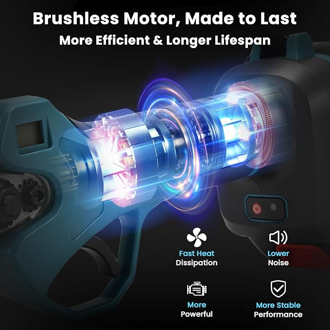 2-in-1 Pole Pruner & Cordless Electric Pruning Shears for Makita 18V Battery, 14Ft Reach, 1.2" Cutting Diameter, Brushless Motor with LCD Display, for Tree Trimming Branch Cutter (No Battery)