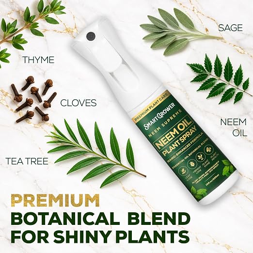 Neem Oil Spray for Plants Botanical Blend Premium Continuous Sprayer – Plant Wash with Natural Essential Oils, Ready-to-Use Plant Mister Spray for Gardens, Houseplants, Indoor & Outdoor – 10 oz