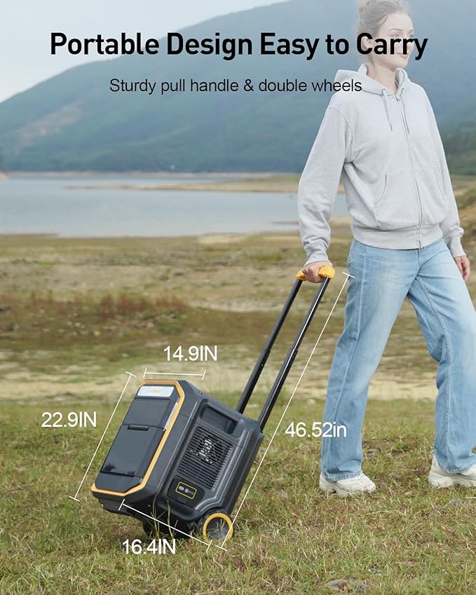 VTOMAN FlashSpeed Pro 3600 Portable Power Station, 3096Wh LFP Battery Solar Generator with 400W Solar Panel, 2Hr Fast AC Charge, 25% Efficient, UPS Home Backup with Wheels, for Outdoor RV Emergency