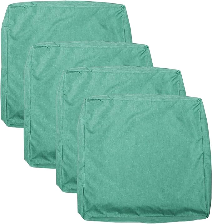 Patio Seat Cushion Covers,Washable Slip Covers Replacement,Waterproof Outdoor Furniture Chair Cushion Pillow Seat Cover for Couch,Garden,Sofa,Green,24"×24"×4"(4 Covers Only)