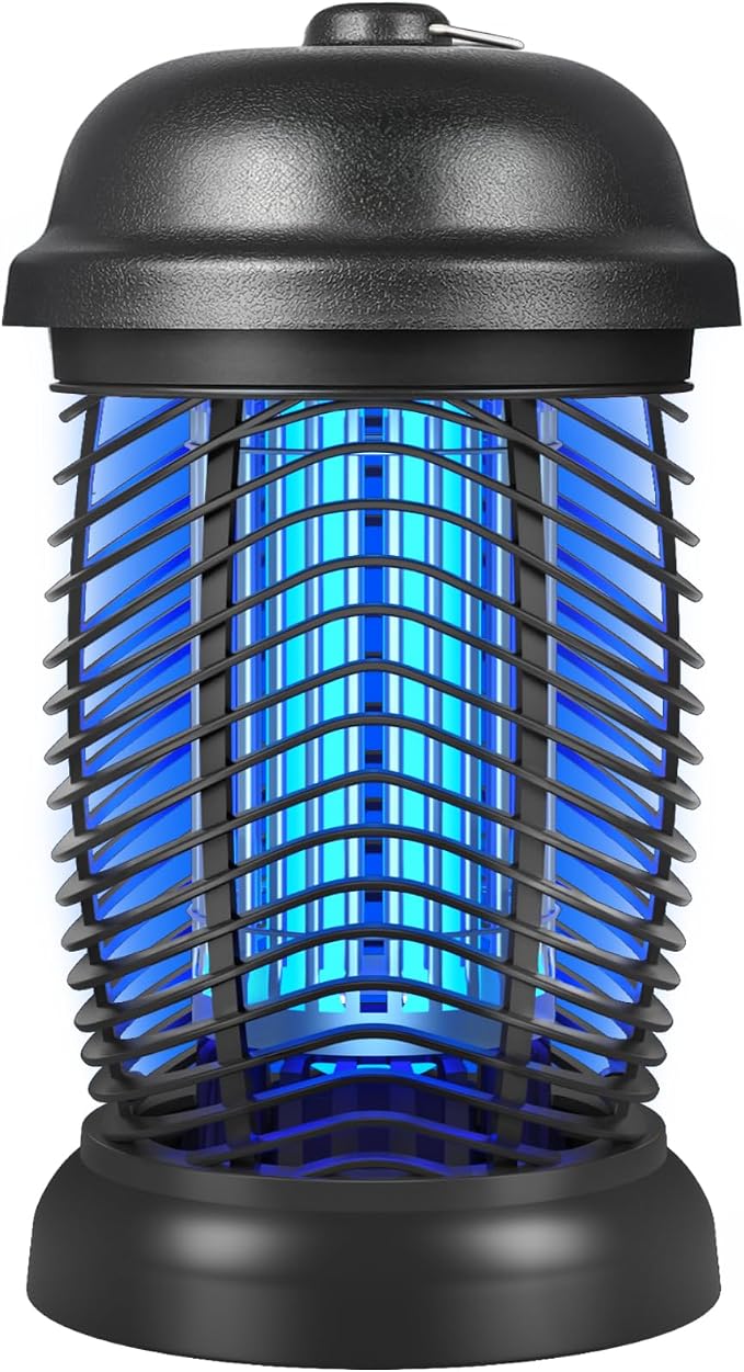 Bug Zapper Outdoor, 4200V Electric Mosquito & Fly Zapper, Black | Covers Up to 1/2 Acre, Fly Traps for Patio Backyard, 3 Prong Plug, 90-130V ABS Plastic Outer, Mosquito Killer