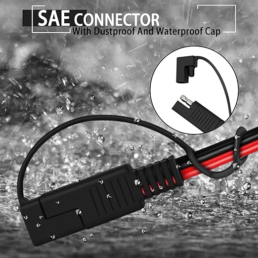 COMeap SAE to DC Adapter for Jackery Solar Panel, 3FT SAE Plug to DC5521 Male Connector Cable with DC 8/6.5/5.5/4.0/3.5(mm) for Solar Generator 14AWG