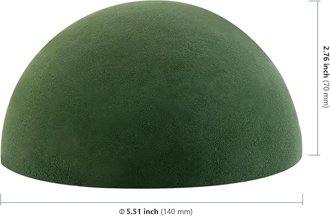 HAKZEON 8 PCS Floral Dry Foam Half Ball, Green Foam Half Ball, Round Foam Block Green Floral Foam Round Ball for Artificial Plant Arrangement, 5.5 x 2.75 Inch