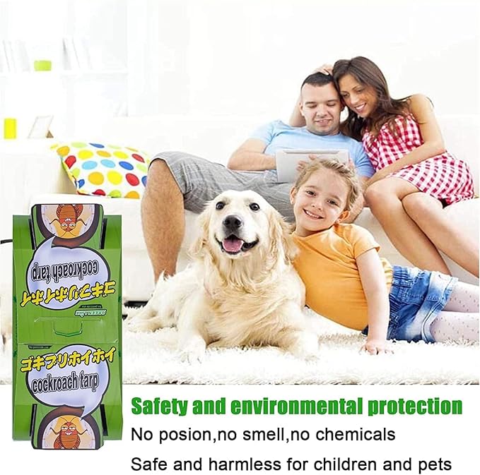 Cockroach Traps,Roach Traps,Cockroach Bait,Roach Motel,Child & Pet Friendly (10 Pack)
