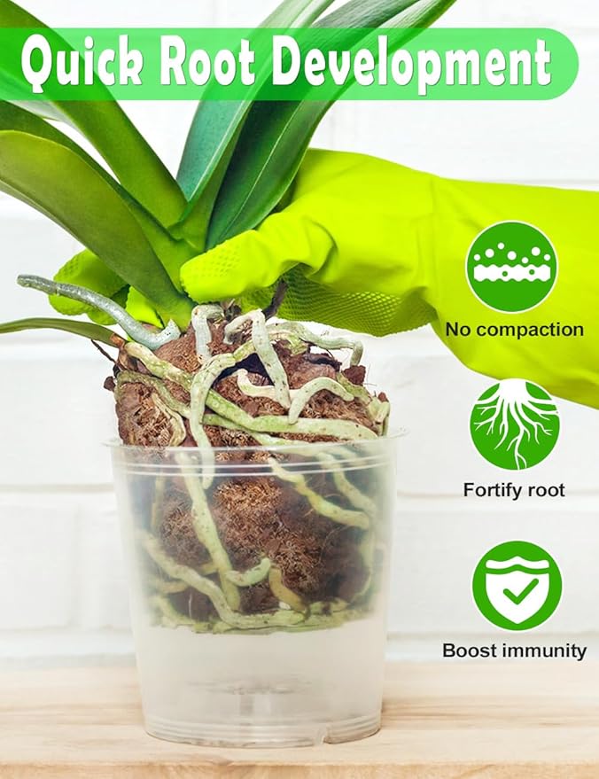 TOYPOPOR Orchid Potting Mix for Repotting with Moss Pine Bark Mulch Perlite Stone and Coco Peat Natural Ingredients, Orchid Bark Potting Mix Orchid Repotting Kit Drainage Indoor Potting Medium 1qt