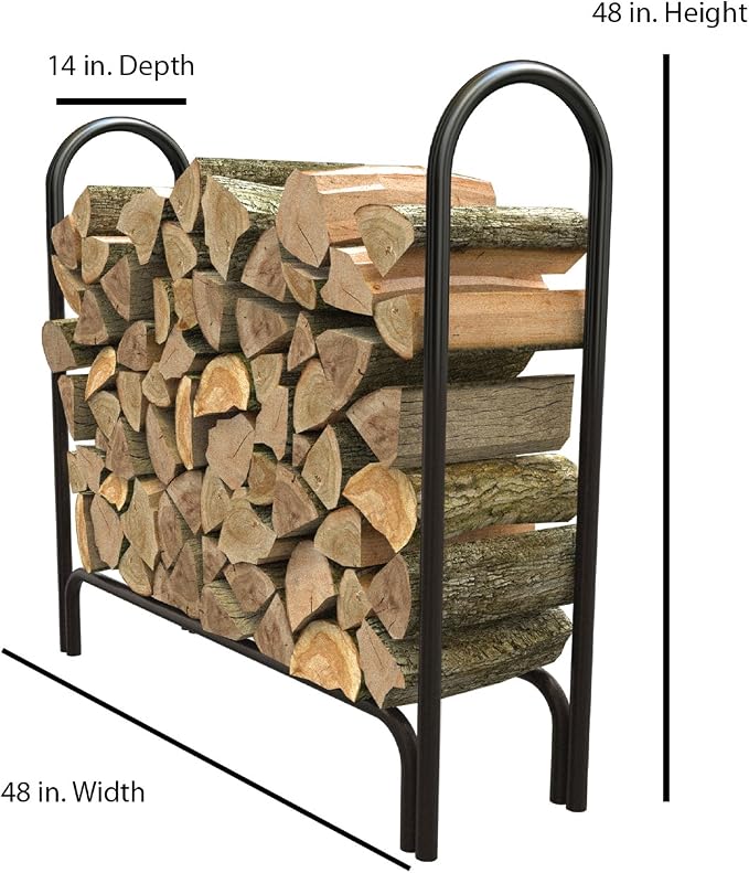Panacea 15203 Deluxe Outdoor Log Rack, Black, 4-Feet, Log Rack Only