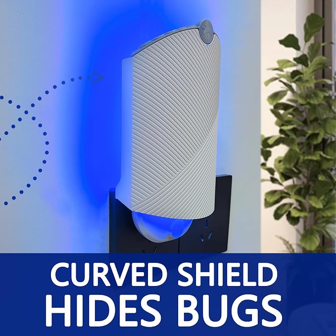 Flying Insect Trap (1 Starter & 3 Refill Cartridges), Plug-in Fly Trap for Home, Kitchen, Living Room – UV Light Indoor Bug Catcher for Gnats, Fruit Flies, Mosquitoes, and Moths