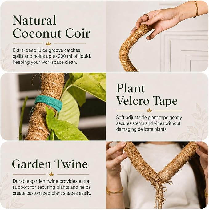 2 Pack 63 Inch Moss Pole for Plants, Tall Moss Poles for Climbing Plant-Monstera, Handmade Coco Coir Pole, Monstera Plant Support for Plant Grow
