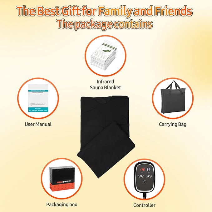 Infrared Sauna Blanket for Home: Skin-Friendly PVC Leather Large Portable Blanket for Full Body Detox & Relaxation - Far Infrared Heating Adjustable 86-167℉ & 30-60 Min Timer 71 x 35.5Inch