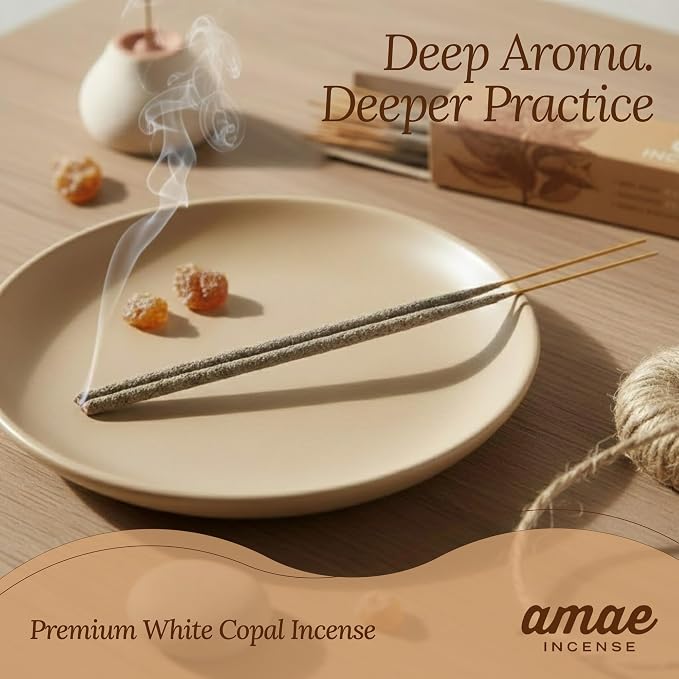 Premium White Copal Incense Sticks - 100% Pure Mayan Resin, Superior Burn Quality, Maximum Fragrance - Thick Coating, Handcrafted in Mexico for Meditation, Yoga, Spiritual Practice - 120 Sticks