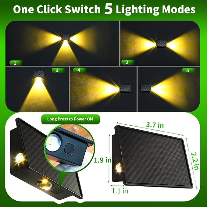 JSOT Solar Fence Lights Outdoor - 8 Pack Solar Lights Outdoor Waterproof Ideal for Deck Rail Stair Step Decoration 3 Large LEDs 5 Lighting Modes Outside Lights-Warm Light