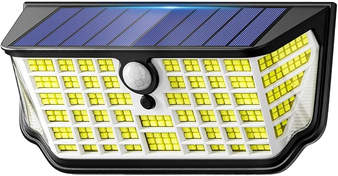 Solar Lights Outdoor Waterproof, 300° Angle & 3 Lighting Modes Motion Sensor Outdoor Lights, 326 LED Solar Security Flood Lights for Fence Wall Deck Yard Front Door Garden Garage
