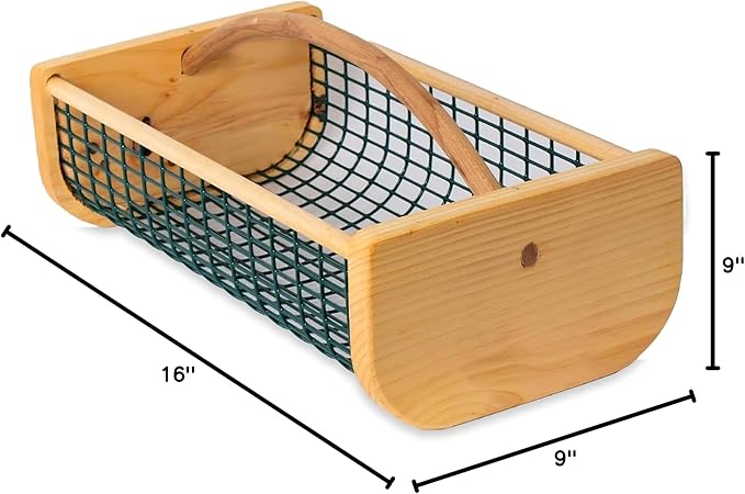 Garden Hod Harvest Basket - Durable Wooden Gardening Supply for Flowers, Vegetables, and Fruits - Handcrafted in Maine, USA – 16 x 9 Inches, 8 Quart Capacity
