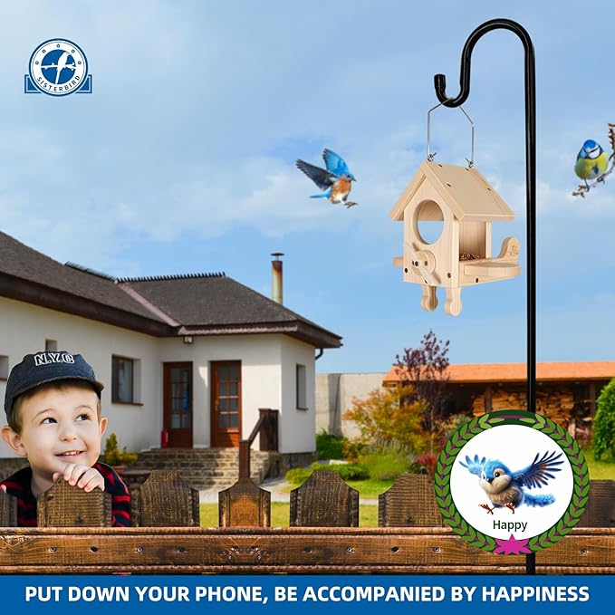 SISTERBIRD Premium Wooden Bird Feeder Kit, Build it Yourself Bird Feeders for Outdoors, Hanging Bird Feeder Kits for Adults to Build, Woodworking Adult Crafts & DIY Kits